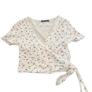 Brandy Melville Floral Wrap Crop Top